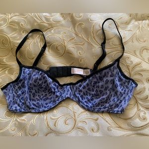 VS unpadded blue cheetah print bra